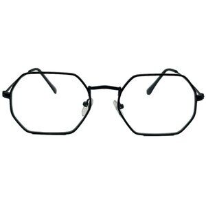 9225 | Black Clear Lens Hexagon Glasses